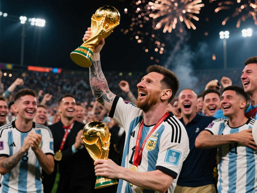 梅西世界杯夺冠领奖精彩瞬间回看
